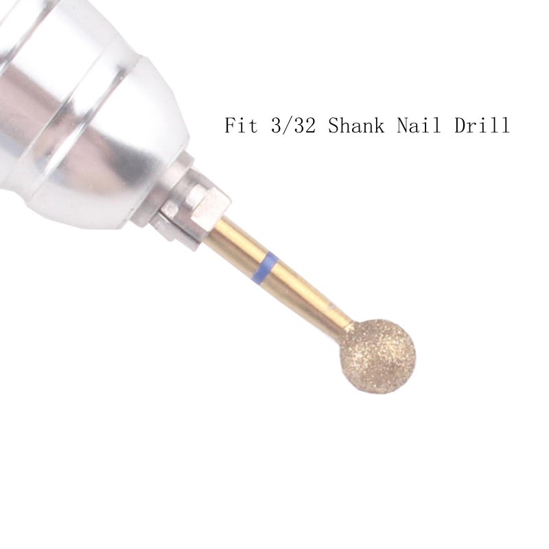 MZCMSL 6pcs Pro Diamond Ball Bits 5.0mm, Cuticle Drill Bit Set for Russian Manicure, 3/32 Shank efile Bit (Medium) - Image 3